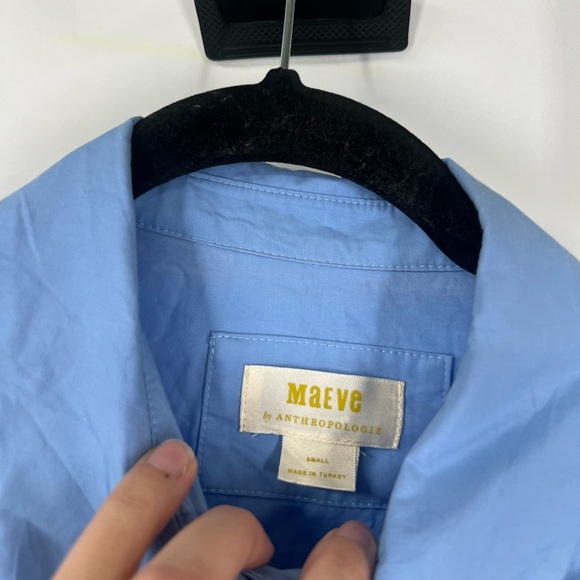 Maeve by Anthropologie Blue The Soren Long-Sleeve Midi Shirt Dress - Picture 5 of 11